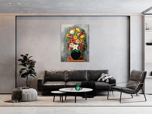 Tableau de fleurs abstrait grand tableau de décoration murale 80x105 - 2