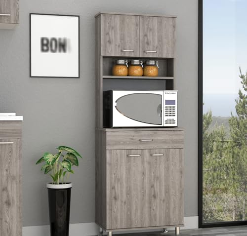 Gray Modern Kitchen Cabinets with Two Doors & One Drawer