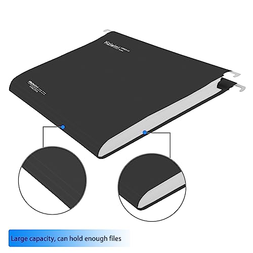 Hiziwimi 15 Pcs Black Polypropylene Letter Size File Folders with Tabs and Inserts for Organizing Bulky Files, Medical Charts, School Desktop Storage by Hiziwimi - Image 3