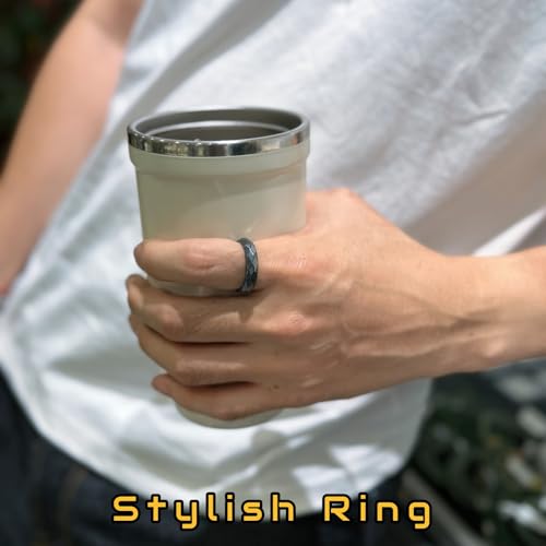 Hematite Rings for Men & Women, Unisex Healing Crystal Jewelry, Beveled Men's & Women's Black Crystal Stone Ring. Absorb Negative Energy, Anxiety Relief, Chakra Balance. Size 7-132