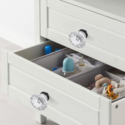 Image of 8 Pack Matte Black Crystal Cabinet Knobs for Drawer,1.5 inch