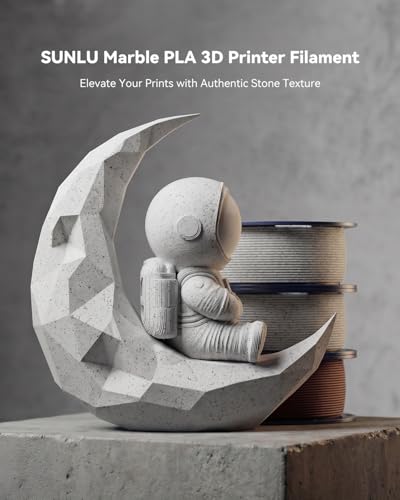 Image of SUNLU 4KG Marble PLA Filament Bundle 1.75mm, Realistic Stone Veining & Matte Finish, 3D Printer Filament PLA Marble Texture, Ideal for Architectural Models and Decor, 1kg Spool, 4 Packs