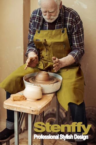 Work-Apron-Canvas-Apron-Adjustable-Weight-Tool-Aprons-with-Multiple-Pockets-Adjustable-Zipper-Metal-Ring-Tape-Measure-Clip-Apron-for-Men-Women-27In36In-Khaki