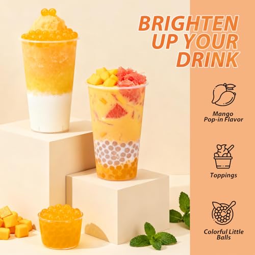 Image of Soeos Mango Popping Boba Pearls, 550g(1.2 lbs)