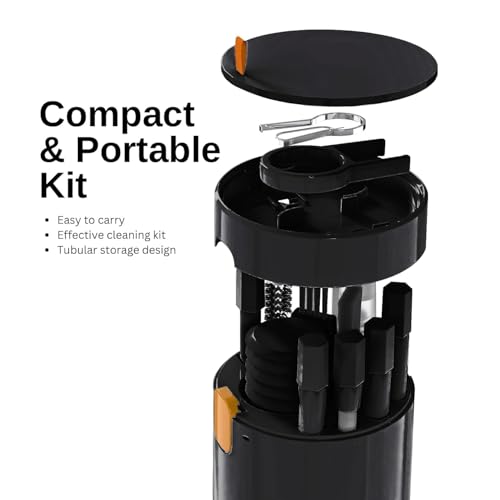 Image of Amazon Basics 20-in-1 Multipurpose Cleaning Kit for Laptop, PC Monitor, Keyboard, Desktop, MacBook, iPhone, Phones and Earbuds (Black)