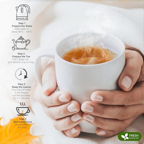 Image of FreshDrinkUS, Premium 75 Tea Bags Men Super Tea - Herbal Blend with Senna, Dandelion Root, Ginger, Peppermint & More - 100% Natural, Sugar-Free. Caffeine-Free. Gluten-Free. Vegan