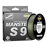 Seaknight S9 9 Fach Angelschnur Geflochten Salzwasser 300M/500M PE Geflochtene Angelschnur 9 Stränge Karpfen Angelschnur Forelle 20-100LB (9 Fach - Low-Vis Grün, 3.0 / 40LB / 0.28mm / 500M)