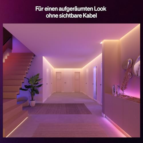 Hue Flux 10-Meter-LED-Streifen-Verlängerung, lebendige Farben und Atmosphäre, flexible Innenbeleuchtung, Chromasync™-Farbmischung, zuschneidbar, verlängerbar, wiederverwendbar, App und Sprachsteuerung 4