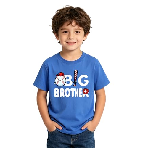 Icibgds Big Brother Shirt Cute Sibling Reveal Outfit Soft Baby Boy Announcement Tee Baseball Shirt for Brother