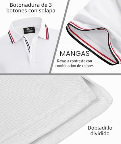 Miniatura 3 de Swisswell Hombre Polo Manga Corta Transpirable Golf Tenis Polo Verano Camiseta Casual