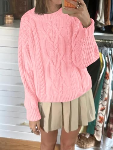 Image of Cicy Bell Womens Oversized Cable Knit Sweaters Fall Chunky Pullover