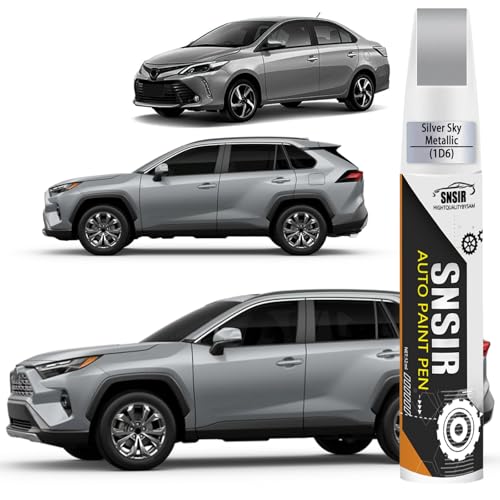 Image of Car Touch up Paint(1D6 Silver Sky Metallic) Compatible with Toyota, Car Paint Pen Scratch Repair Two-In-One Touch Up Paint, Premium Car Scratch Remover for Deep Scratches