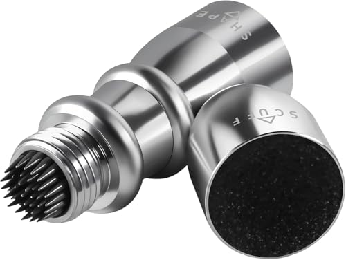 Vastarsky 3-in-1 Cue Tip Tool, Professional Pool Cue Tip Shaper, Billiard Pool Cue Accessories Tool, Scuffer, Shaper, Aerator (Silver)