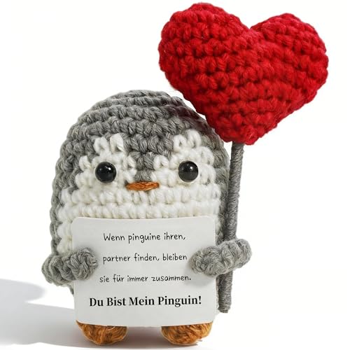 TMEINSONN Ich Liebe Dich Geschenke für Männer Frauen, Jahrestag Geschenk für Ihn, Partner Geschenke für Paare, Valentinstagsgeschenk für Freund, Hochzeitstag Pocket Hug Pinguin