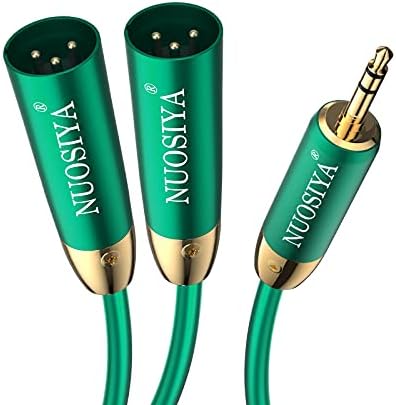XLR to 3.5mm, NUOSIYA 1/8 TRS to XLR Female Stereo Cable, Balanced 3.5mm TRS to XLR Female Gold Plated, 22AWG, XLR to 1/8 Mono Plug AUX Audio Adapter Cord for Microphone, Mixer, Laptop, Phone