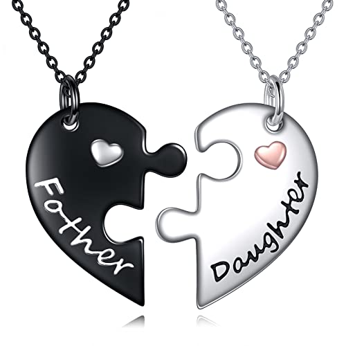 POPLYKE Father Daughter Mother Daughter Necklace Sterling Silver Mothers Day Birthday Jewelry Gifts for Women Mom Daughter Daddy Wife