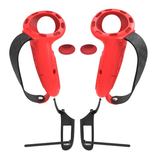 Controlador de silicona de Fiorky cubierta con protector de controladores de correas de nudillos ajustables para accesorios MTA Quest 3/3s VR