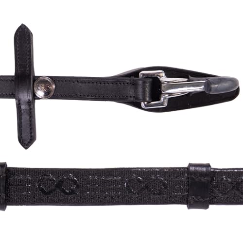 Rênes FaySport PresTeq Noir en cuir haut de gamme avec clips