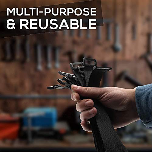 STARUMENT Reusable Cinch Straps 1”x 20”- Premium Multipurpose Quality Hook and Loop Safety Straps (15 Pack) (20 inch) - Thumbnail 2