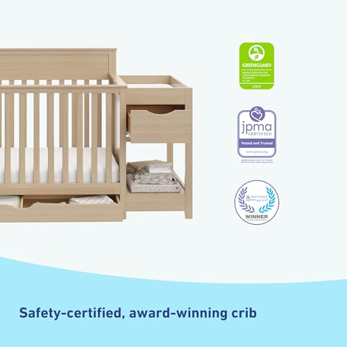 Image of Graco Shiloh 5-in-1 Convertible Crib & Changer with Drawer - GREENGUARD Gold Certified Baby Crib Crafted from Wood, Converts to Toddler Bed, Daybed, and Full-Size Bed (Driftwood)