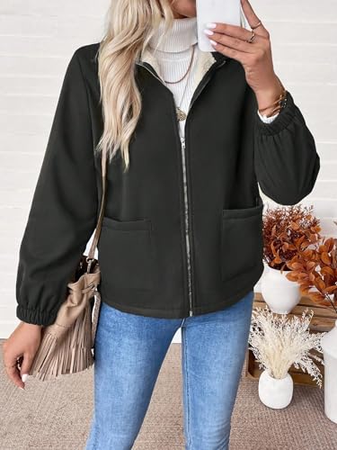 Chic & Cozy: 2025 Fall Winter Black Fleece Jacket for Women – Small Size, Perfect for Any Occasion - Image 5
