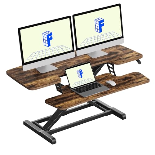 FlexiSpot 42" Gas-Spring Standing Desk Converter with Keyboard Tray