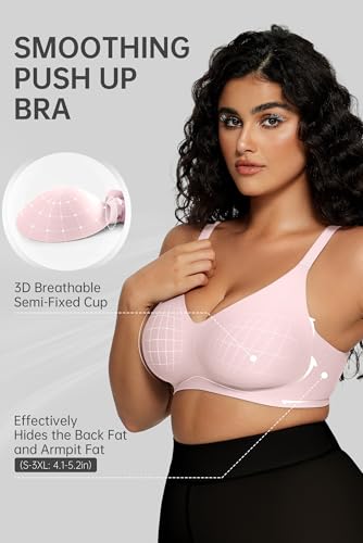 Image of OEAK Women Comfortable Jelly Bras No Underwire Seamless Full Coverage Bralette Buttery Soft Convertible Everyday Tshirt Bra