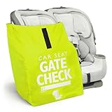 J.L. Childress Gate Check Travel Bag for Car Seats - Car Seat Travel Bag for Airplane, Includes AIRTAG Holder, Fits All Baby Car Infant Carriers & Child Booster Seats - Neon Yellow