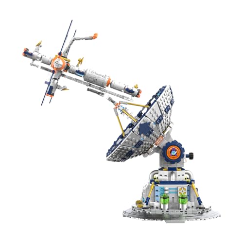 Space Radio Telescope Building Blocks Sets,Ideal Gift for Space Lovers,Radio Telescope Building Blocks Set for Exploring Space(1053PCS)-Toys Gifts for Adult