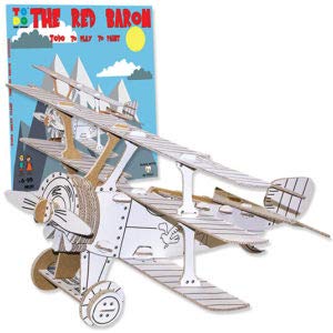 Avion le Baron Rouge en kit carton à colorier et à monter sans colle - 49 pièces - 37 x 27 x 13 cm TODO