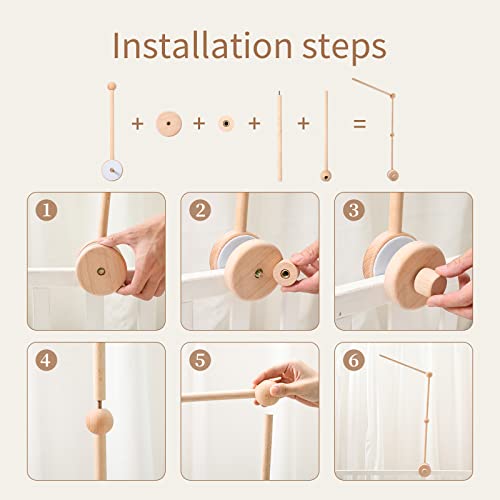 Youuys Supporto Giostrina Lettino in Legno