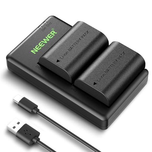 NEEWER Paquete de 2 2200mAh LP E6P/LP E6NH/LP E6N Batería & Cargador Doble USB, Solo Compatible con Canon EOS R5/R6/R7 5D/6D/7D/60D/70D/80D/90D