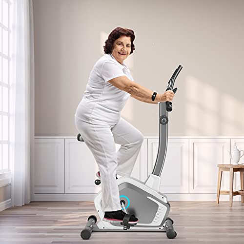 Goplus Indoor Magnetic Stationary Upright Cycling Bike, Exercise Bikes W/ 8-Level Resistance, All-Inclusive Flywheel, Lcd Monitor, Pad Holder, Gym Home Office Cardio Workout Fitness Bike Training #TOP7