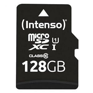 Intenso Premium microSDXC 128GB Class 10 UHS-I Speicherkarte inkl. SD-Adapter (bis zu 90 MB/s), schwarz