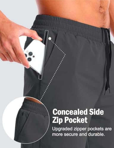Image of CBlue Men's Outdoor Quick Dry Lightweight Sports Shorts with 2 Zipper Pockets, Breathable Hiking Running Gym Workout Athletic Shorts | CBblue Men's Quick Dry Sports Shorts with Zipper Pocket