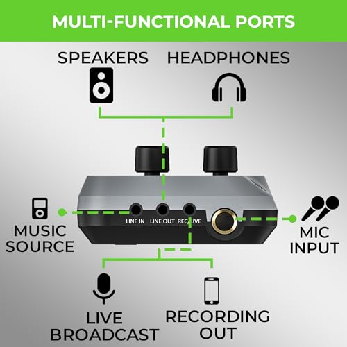 UltraProlink Sing Along Duet | Portable Bluetooth Karaoke Mixer | 2 Wireless Dynamic Mics | With Recording | Sound Card for Karaoke,Podcast, Singing, Live Stream,Broadcast| UM1002D | Grey 6