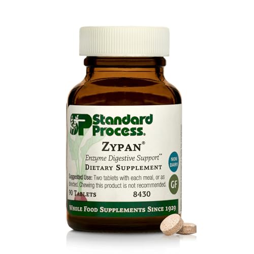 Standard Process Zypan - Digestive Health Support Supplement - HCI Supplement with Pancreatin, Betaine Hydrochloride & Pepsin - Support Macronutrient Digestion - 90 Tablets