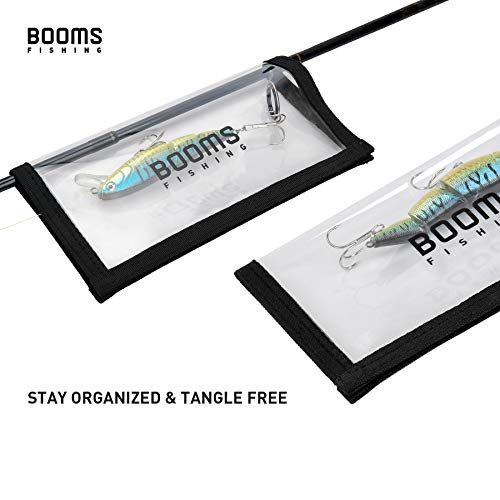 Booms Fishing Lw1 Fishing Lure Wraps, Durable Clear Pvc Lure Hook Covers, See Lures Easily, Saltwater Bait Protector, Fishing Hook Organizer Rod Hook Keeper, Large Size 7.9" X 4.3", 4 Packs #TOP1
