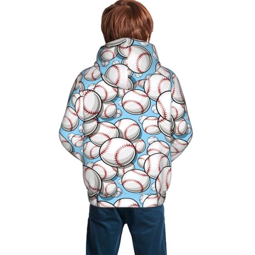 Baseball Ball Kid Hoodies Boys Sweatshirts Girls Pullover with Pocket4