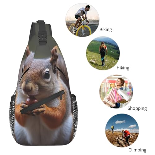 Bolso bandolera unisex negro para viaje y senderismo miniatura 5