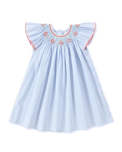 Baby Girl Smocked DressToddlers Cotton Casual Outfit Sleeveless Dresses，Sundress Princess Dress for Summer