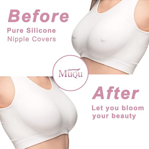 MUQU Nipple Covers Breast - No Show Pasties Reusable Women Sticky Seamless Silicone Breast Covers 2 Pairs Petals 6