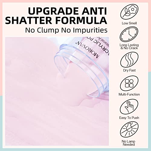 Morovan Acrylic Powder Set - 4 Colors Acrylic Nail Powder Professional Polymer Colored Acrylic Nail Powder For Acrylic Nail Extension Carving #TOP2