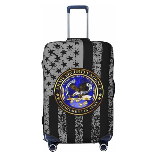 Army Security Agency ASA Seal Travel Luggage Cover Suitcase Protector Fits 26-28 Inch Case(Black,L)