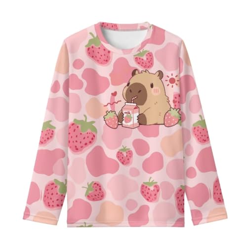 Image of WELLFLYHOM Long Sleeve T-Shirt for Boys Girls 3-16 Years Old Tee Tops Crewneck Pullover Shirts Fall Outfits