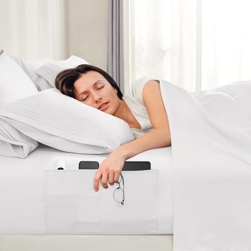 BYSURE 6 Pieces Bed Sheets Set with Pockets on Side(Full, White) - image 6