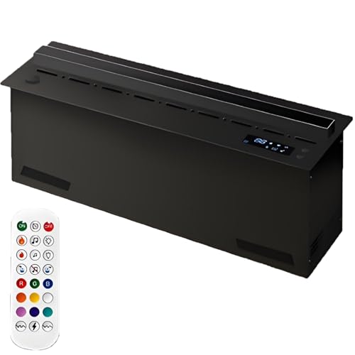 Genérico humidificador empotrado moderno 80 cm – Llamas 3D danantes, niebla silenciosa, instalación sin ventilación, 9 colores ajustables