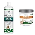 Vets Best Dental Breath Freshener Water Additive for Dogs, 500 ml & Eye Cleaning Pads for Dogs, Pack of 100