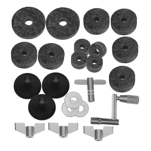 VANZACK Cymbal Felt Pad Kit 23pc Drum Cymbal Accessory Set Replacement Parts Stand Tubes Non-slip Pads Fit Brands