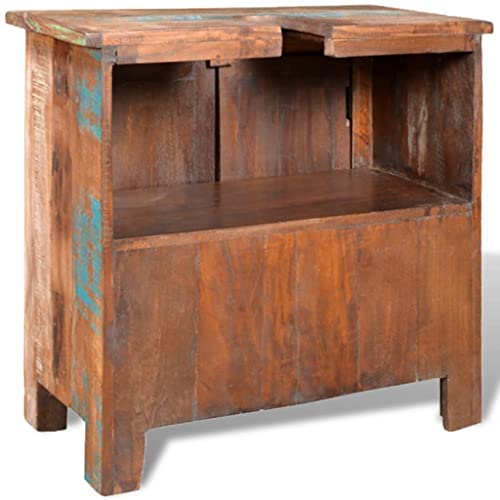 Homvdxl Farmhouse Under Sink Cabinet With Mirror, Wood Bathroom Sink Cabinet With Door Storage, U-Shape Pedestal Sink Vanity Cabinet For Makeup Dresser (Rustic) #TOP4